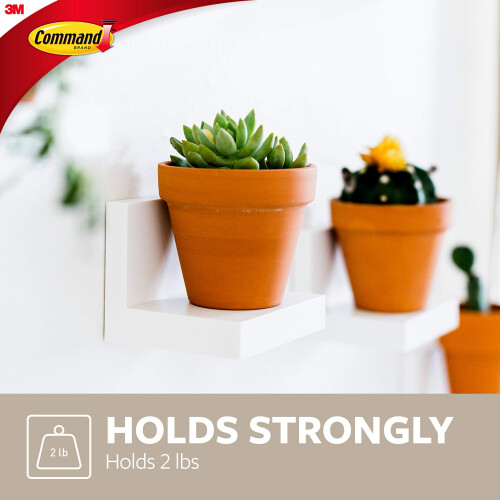 3M Prateleiras de Exibição Command, Suporta até 2 lb, Quartzo, 2 Prateleiras com 8 Fitas Command, Flutuante 2