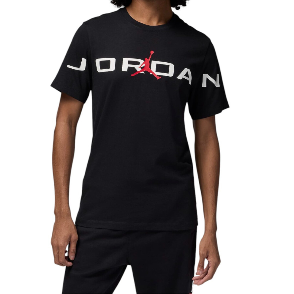 (Black, Small) Nike Air Jordan Mens Crew Neck T-Shirts