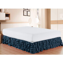 Elegant Comfort Luxurious Premium Quality 1500 Count Count Count Rinde and Fade resistant a la jupe de lit Multi-Ruffle Bed de qualite egyptienne