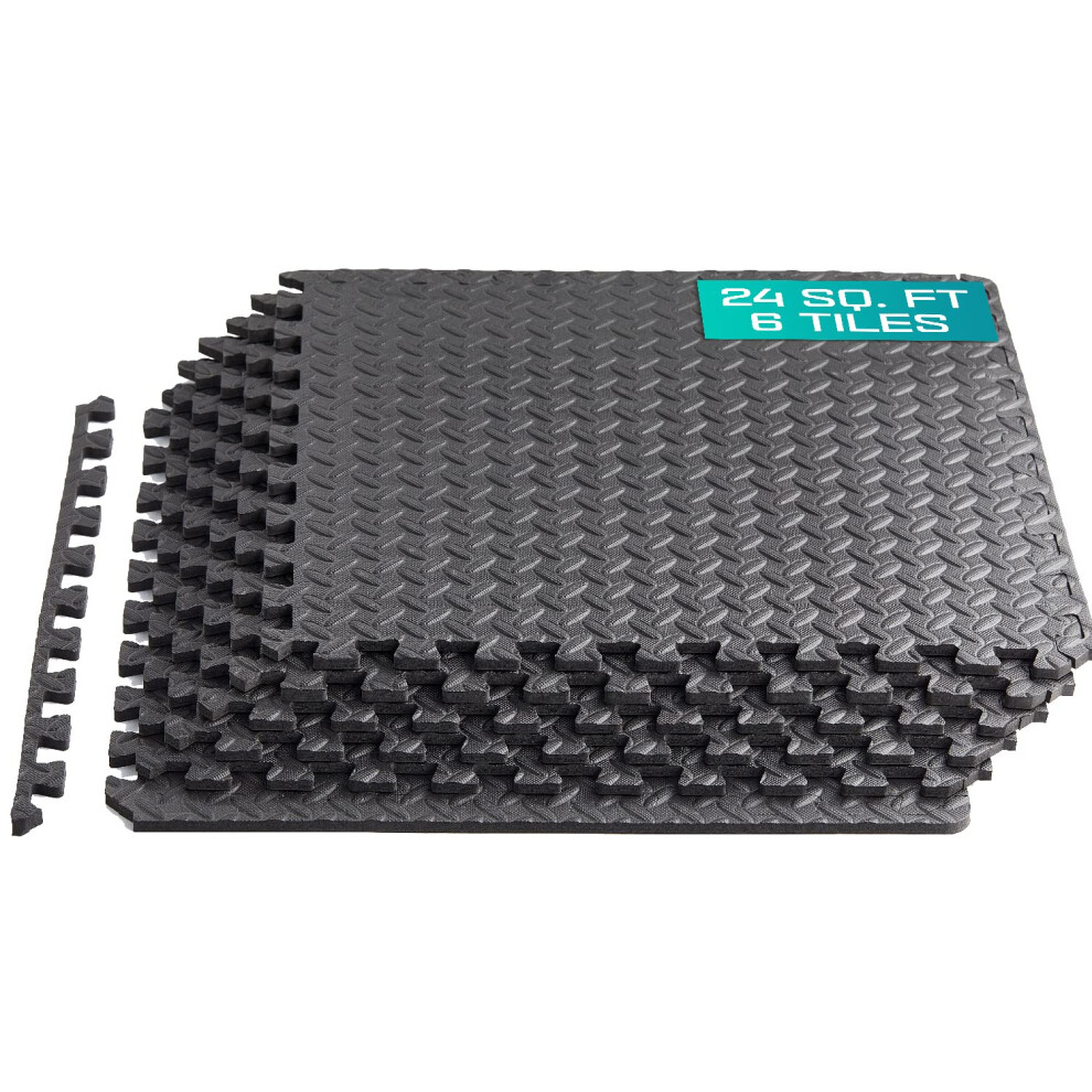 Tapis de sol en mousse embo   tables Yes4All pour    quipement de gymnastique     Dalles Eva (24 pieds carr   s     Noir     6 pi   ces)