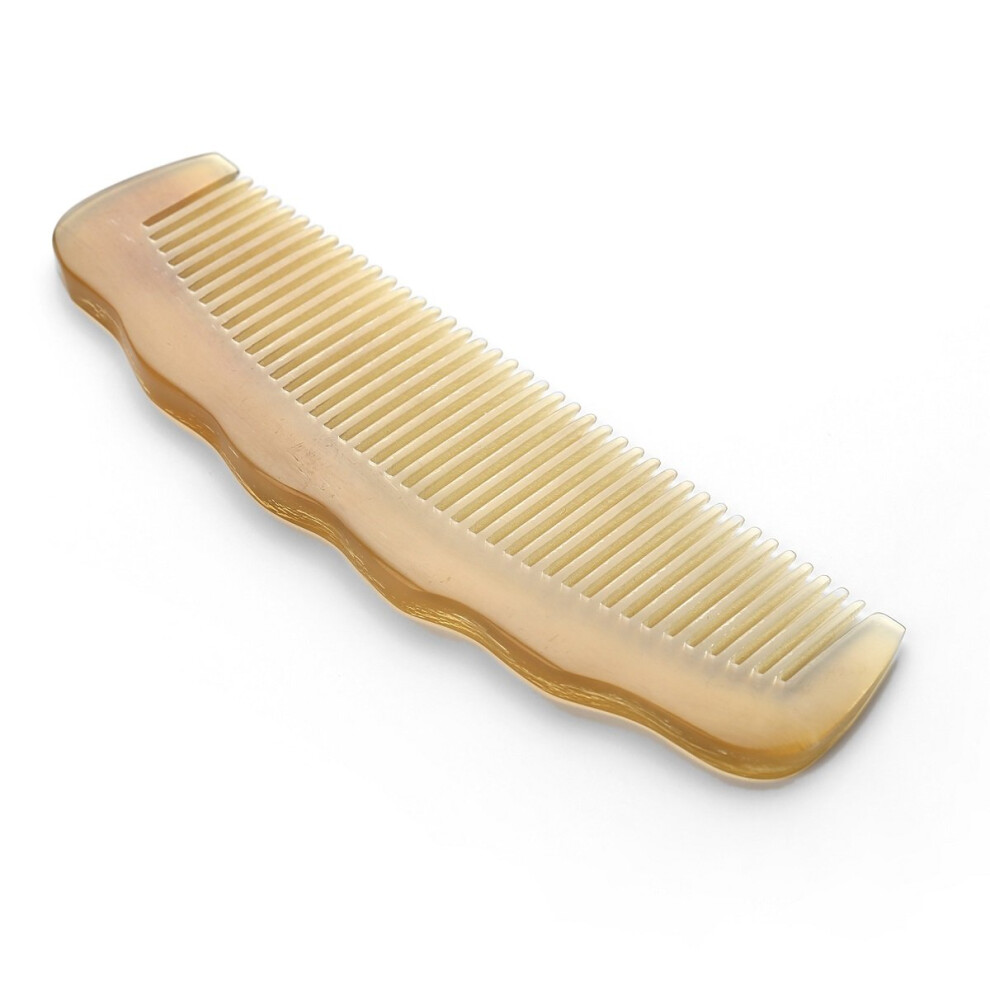 Liasun Unisex Not,Specified Premium Quality 100% Handmade Anti Static Natural Sheep Horn Comb - Professional Detangling Massage Comb (Wavy)