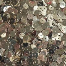 6mm Flat Round Sequins Light Champagne Gold Shiny Metallic Made in USA