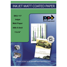 PPD 50 vellen inkjet mat fotopapier 11x14 49 lbs 180 g/m    9,5 mil hoge resolutie direct drogend zwaargewicht (PPD-117-50)