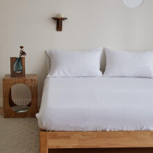 S   bana ajustable King Linens 100 % lino, color liso, lavada a la piedra - (1 pieza) Funda de colch   n de 35 cm de profundidad, suave, natural, tra