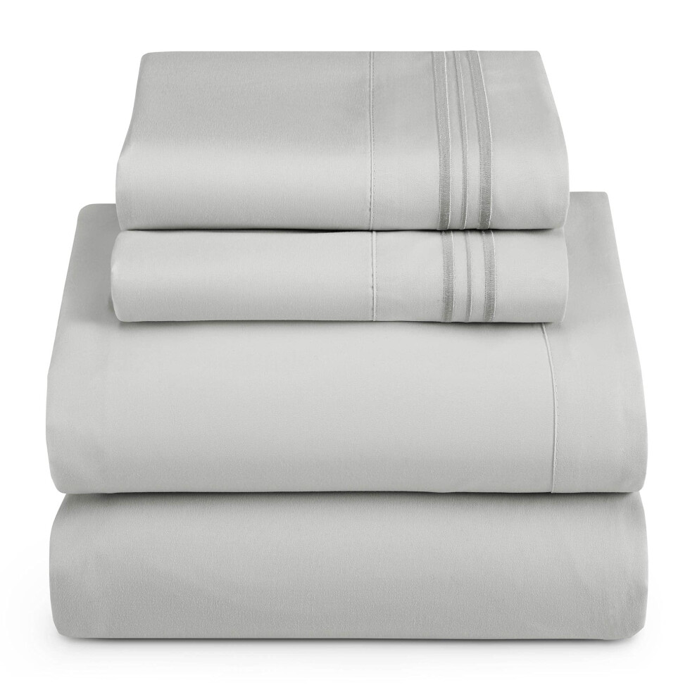 Hearth & Harbor Queen Size Sheets - 4 Piece Bed Sheet Set, Hotel Luxury Double Brushed Bed Sheets - Extra Soft Bedding Sheets & Pillowcases, Queen, S-image-OPC-PFC5JZX-NEW