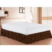 Elegant Comfort Luxurious Premium Quality 1500 Count Count Rinde et Fade resistant Agyptien Microfibre Multi-Ruffle Bed Jirt - 15 pouces Brown Fu