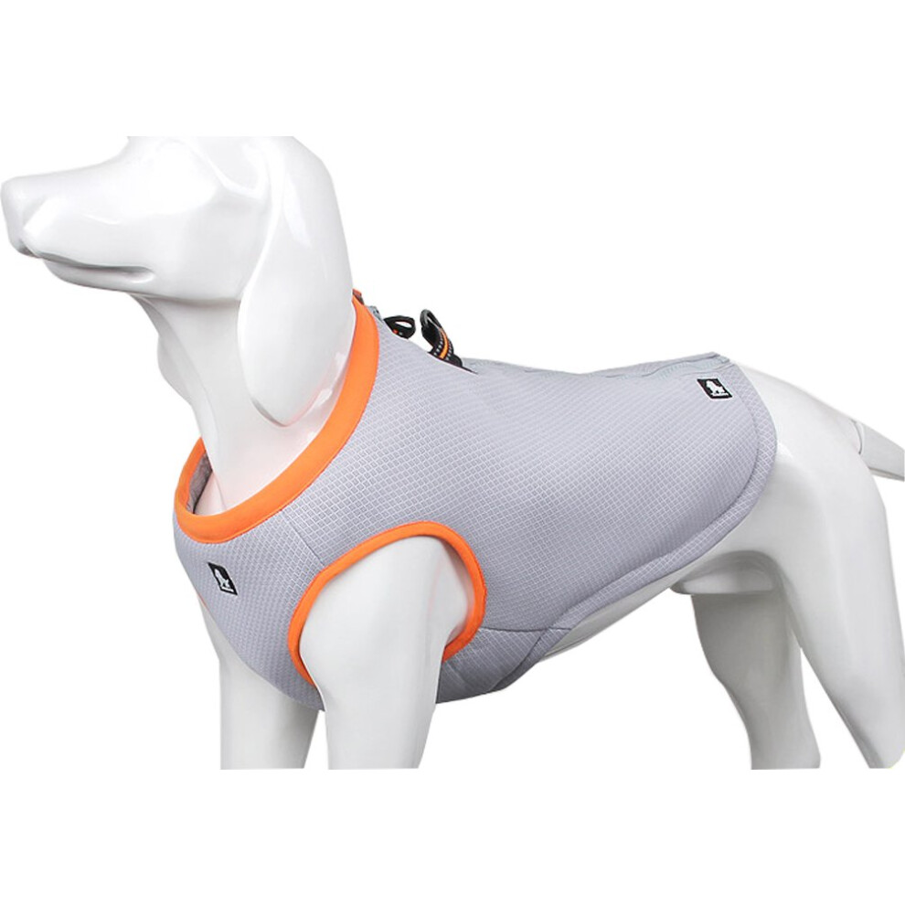 Gilet rafra   chissant pour chien SGODA, gris, orange, taille XL