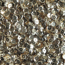 5mm Cup Round Sequins Light Champagne Gold Shiny Metallic Made in USA