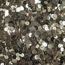 5mm Flat Round Sequins Light Champagne Gold Shiny Metallic Made in USA