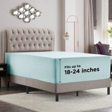 Empyrean beddengoed Cal King extra diep zakhoeslaken - ultrazacht California King diepe zaklakens geschikt voor matrassen tot 24 inch - licht babybla