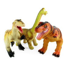 Boley Jumbo Dinosaur Toy Set - 3 Pack Big Soft Cotton-Stuffed Plastic Dinosaur Toys for Kids - Large Dino Playset for Boys and Girls Ages 3 and Up