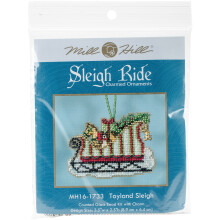 Kit de Ponto Cruz Bead Mill Hill Toyland Sleigh Charmed Ornaments 2017 Sleigh Ride MH161733