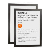 HOLDBAR Magnetisk DURAFRAME dokumentskiltholder Letter-st?rrelse 8-1/2"""" x 11"""" sort 2-pak (477101)