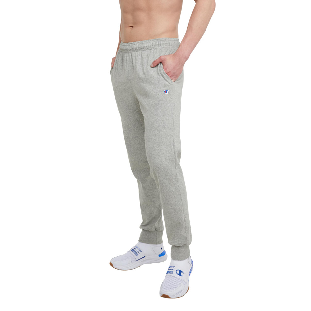 Champion Mens Joggers  Everyday Cotton  Lightweight Lounge Knit For Men  31 Sweatpants  Oxford Gray C Patch Logo  X-Large US