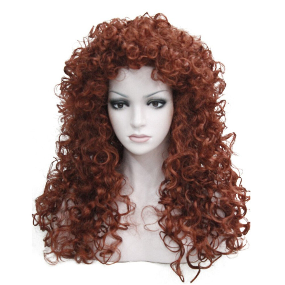 Aimole Unisex Red Synthetic Heat Resistant Hair Long Curly Wigs Cosplay Women Wig(130-Fox )