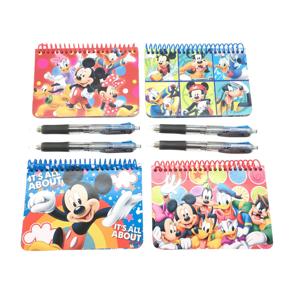 Lot De 4 Carnets D'autographes Officiels Disney Mickey Minnie Mickey & Friends Clubhouse Friends Avec 4 Stylos Multicolores-image