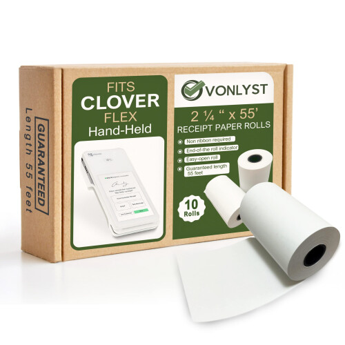 Vonlyst Ρολό Θερμικού Χάρτη για Clover Flex 2 1/4 x 55 (10 ρολά)