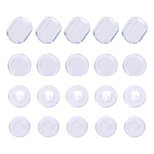 Maxdot 100 stuks 4 maten oorbelkussens siliconen comfort oorbelkussens voor clips aan oorbellen transparant