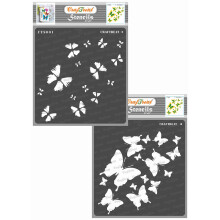 Stencil a forma di farfalla a strati CrafTreat per dipingere su legno, carta, tessuto, pavimento, parete e piastrelle - Farfalla in 2 passaggi -