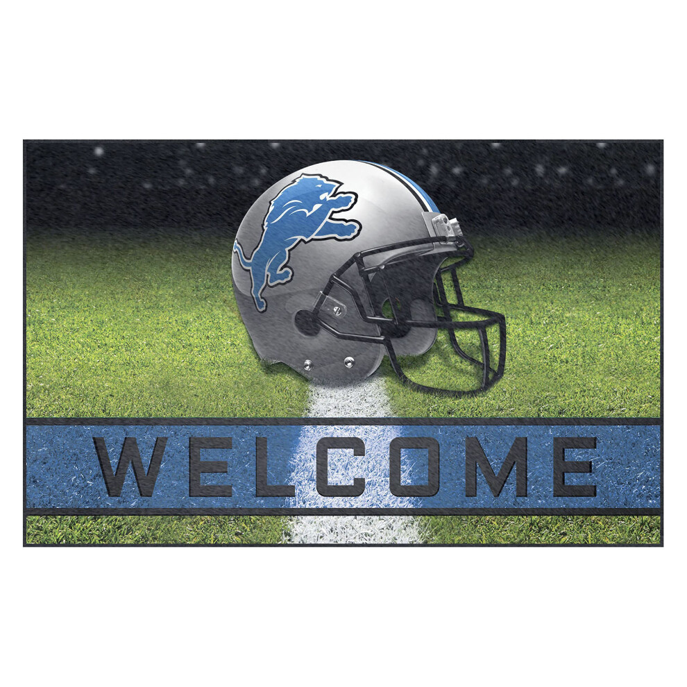 Fanmats 19943 Tappetino In Gomma Per Esterni Detroit Lions Crumb - 18 X 30 Pollici.-image