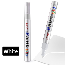 (White) 1PC Waterproof Car Paint Pen Colorful Markers for
