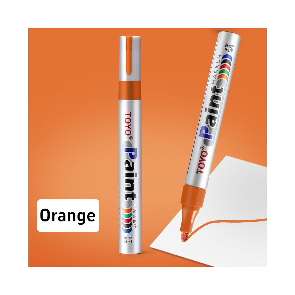 (Orange) 1PC Waterproof Car Paint Pen Colorful Markers for-image-OPC-PGHJJMD-NEW
