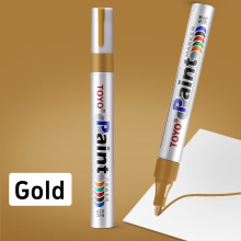 (Gold) 1PC Waterproof Car Paint Pen Colorful Markers for