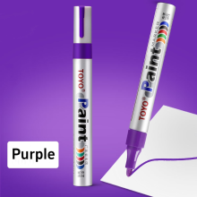 (Purple) 1PC Waterproof Car Paint Pen Colorful Markers for