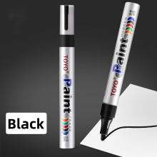 (Black) 1PC Waterproof Car Paint Pen Colorful Markers for