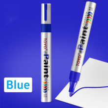 (Blue) 1PC Waterproof Car Paint Pen Colorful Markers for