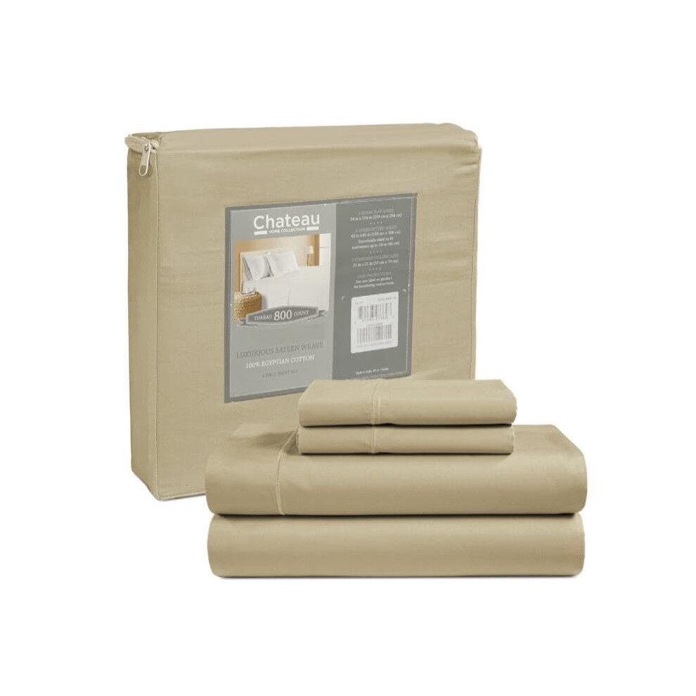 CHATEAU HOME COLLECTION Bed Sheets King Size Sheets Deep Pocket Set King Cotton Sheets for King Size Bed Egyptian Cotton Sheets