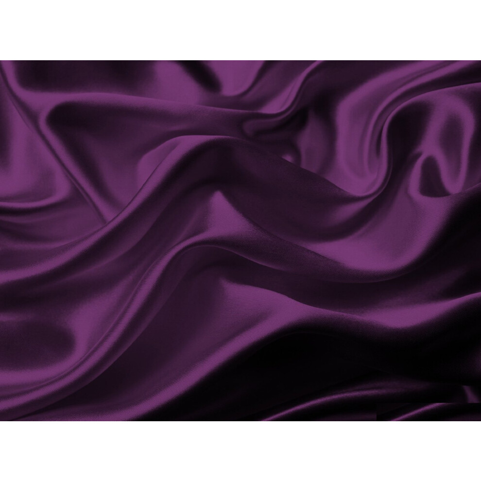 Parure de draps     poches profondes en satin soyeux doux violet uni MK Collection pour lit double, neuf