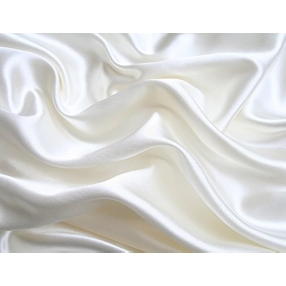 Parure de draps     poches profondes en satin doux et soyeux, couleur unie, collection MK, 4 pi   ces (blanc, king size)