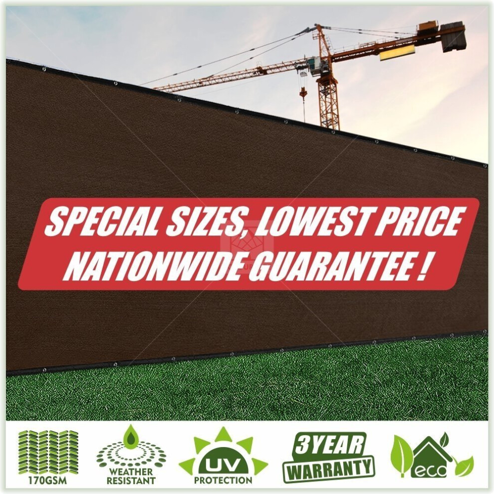 Colourtree 4' X 10' Brown Fence Screen Screen Privacy Screen Komercn Trda 170 Gsm Heavy Duty Zruka 3 Roky Kabelov Stahovac Psky V Cene-image