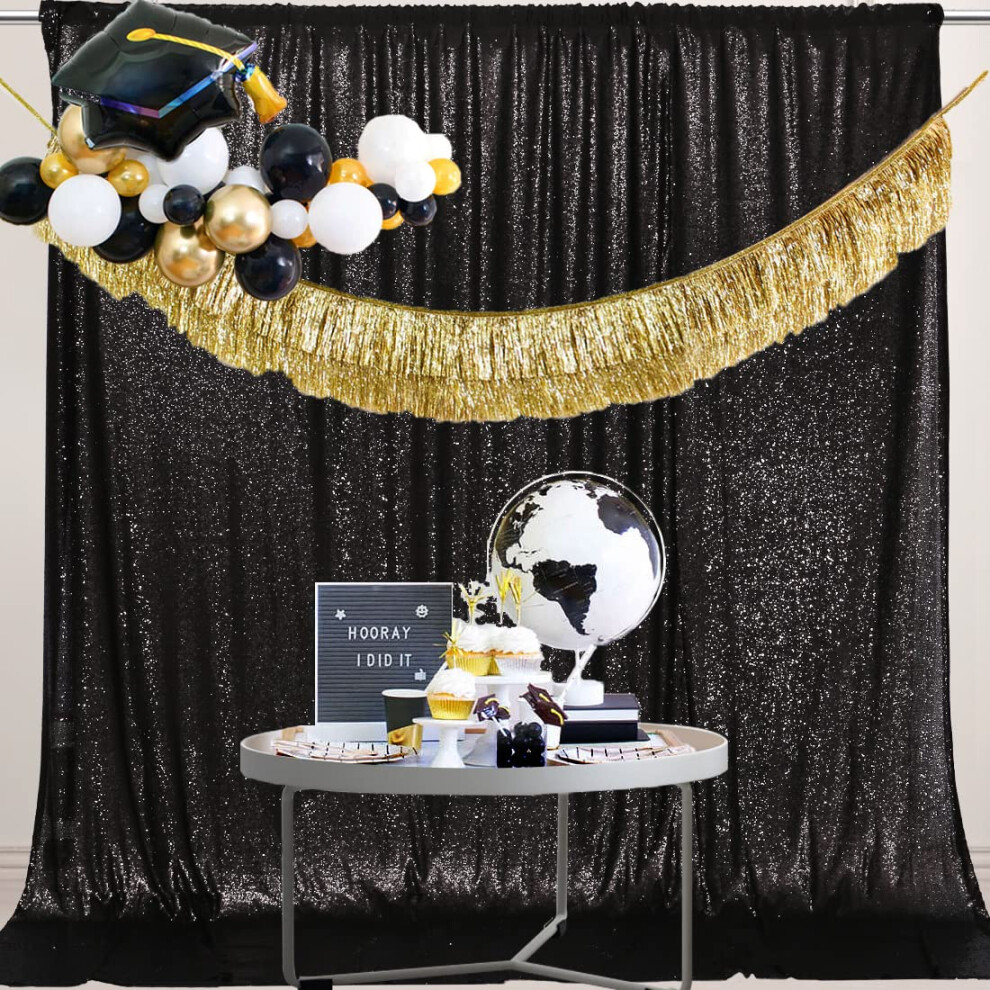 Partydelight Sequin Backdrop Photography Curtain Special Events Party 6Ftx7 Ft Black 765470443213