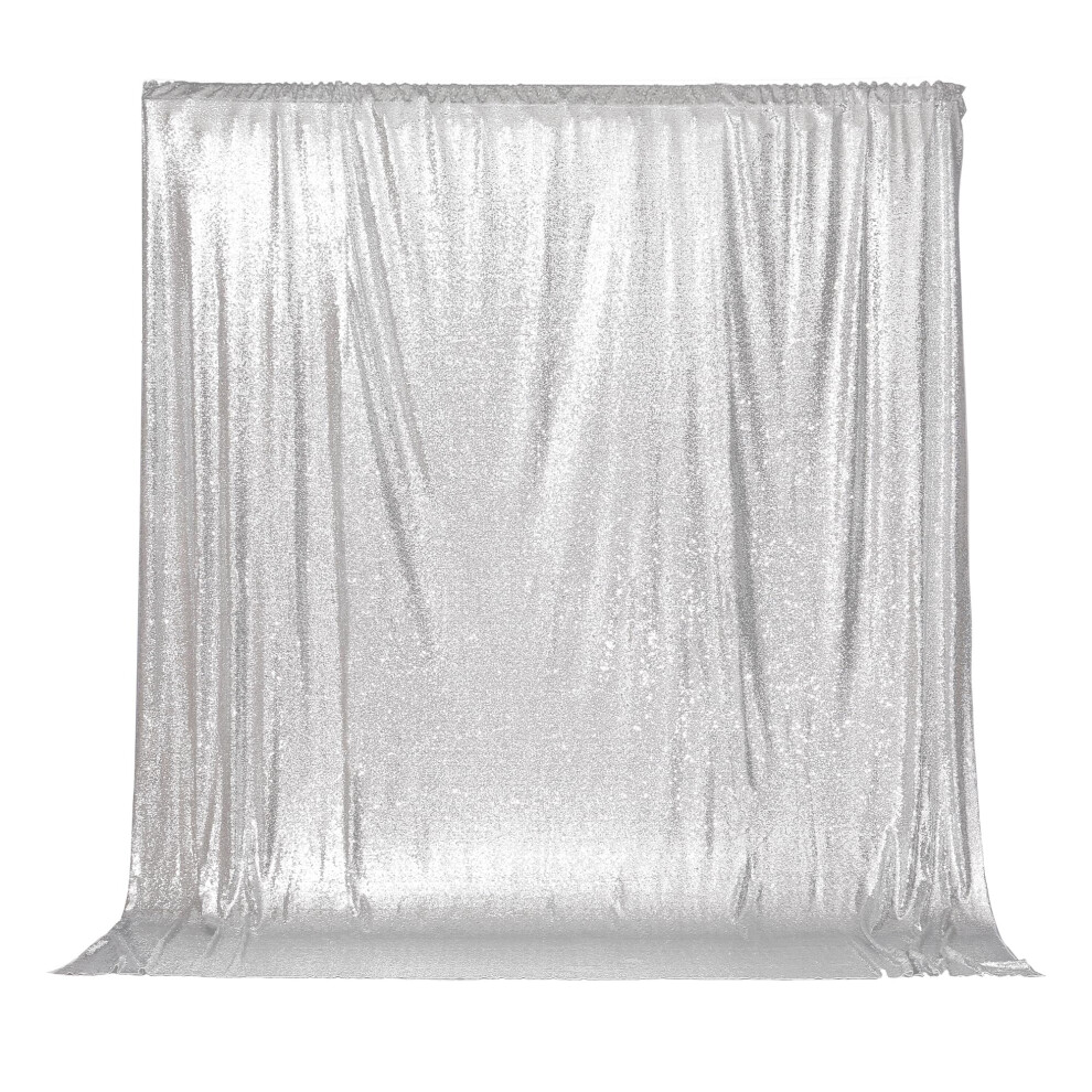 Partydelight Sequin Backdrop Photography Curtain Special Events Party 6Ftx7 Ft Silver 765470443077