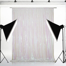 Eternal Beauty Iridescence Sequin Nunta fundal Fotografie de fundal Curta de petrecere 7ft x 7ft