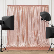 PartyDelight Rose Gold paljetteja taustavalokuvaus Verho Erikoistapahtumat Juhla 6Ftx6 Ft