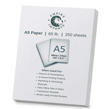 Cartulina resistente Empire Imports de 65 lb, tama o A5, resma de 250 hojas, color blanco A5CARD