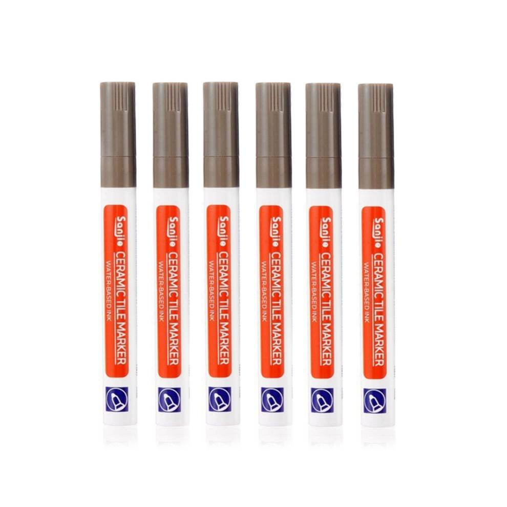 (6Pcs brown) 6 Pcs Tile Pen Wall Grout Restorer Pen Repair Mark