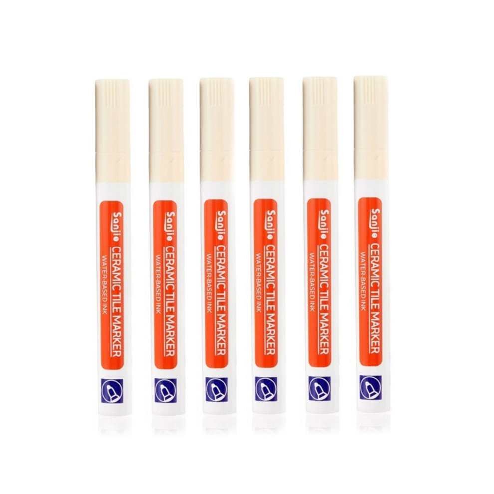 (6Pcs Beige) 6 Pcs Tile Pen Wall Grout Restorer Pen Repair Mark