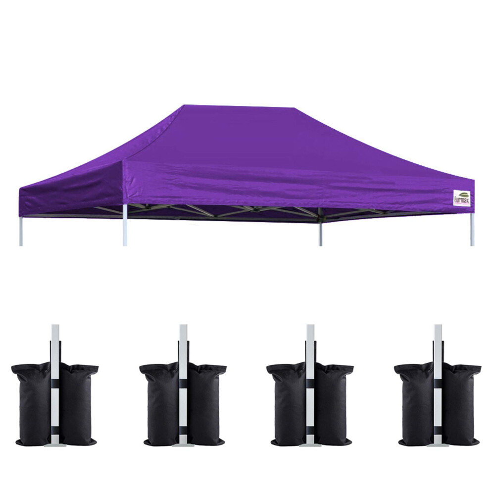 Eurmax USA Toit relevable pour tente de gazebo, housse de remplacement, toit uniquement, pack bonus de 4 pi   ces, sac de lestage pour auvent (10 x