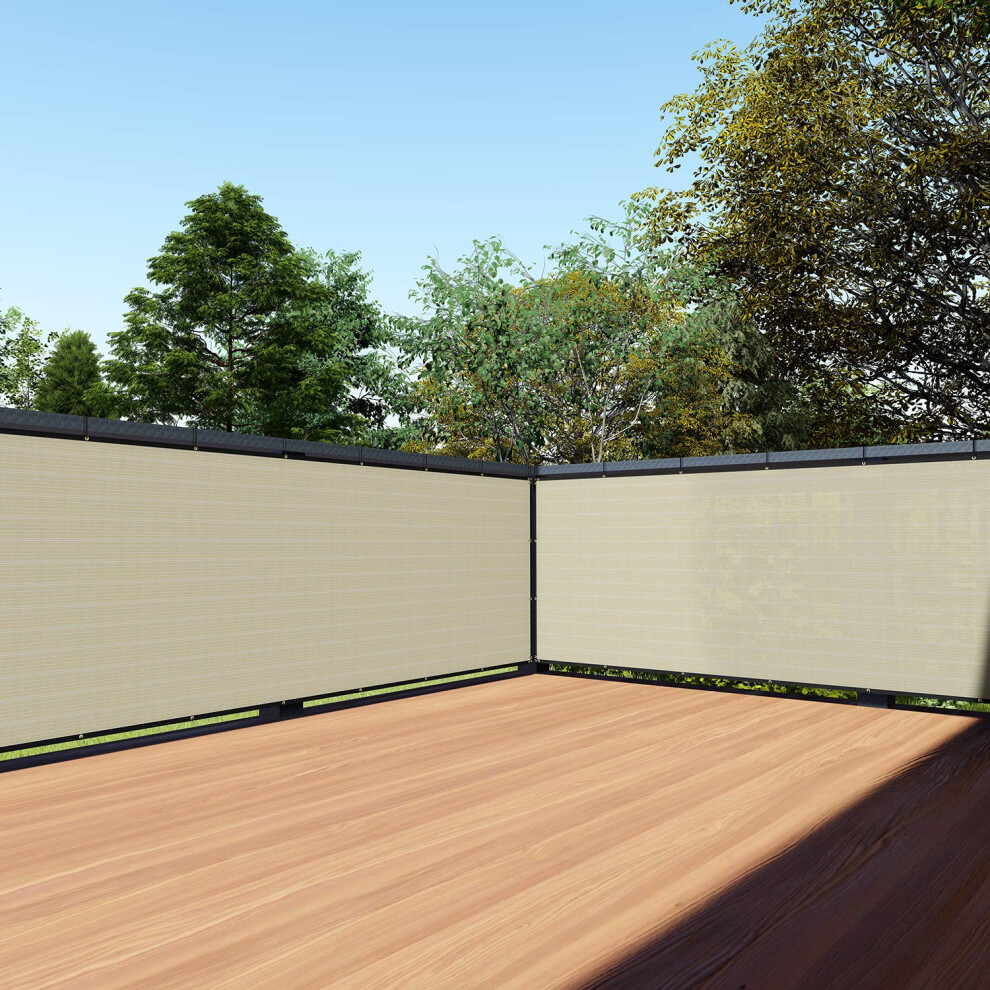 Brise-vue beige TANG 3' x 50' pour balcon, 200 g/m   , protection d'intimit    pour terrasse, appartement, terrasse, porche, arri   re-cour