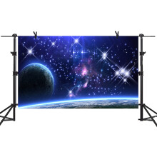 MTMETY 5x3Ft Galaxy Achtergrond Sterren Hemel Achtergrond Donkerblauw Halo Glitters Sterren Paars De Aarde Rekwisieten Fotostudio LXME054