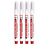 (Red) 4Pcs 20MM Red/Black/Blue/gree Ink Long Head Marker 1