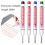 (Red) 4Pcs 20MM Red/Black/Blue/gree Ink Long Head Marker 2