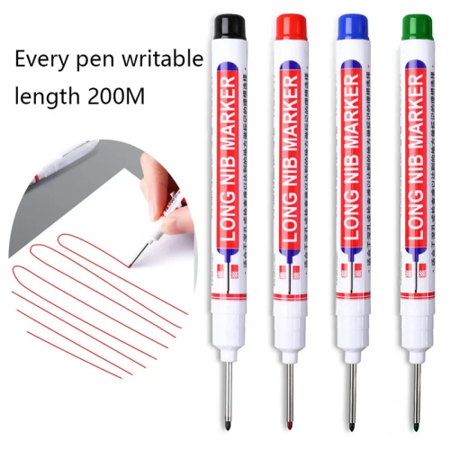 (Red) 4Pcs 20MM Red/Black/Blue/gree Ink Long Head Marker 1