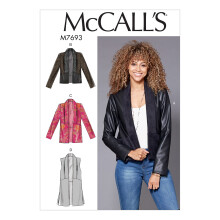 McCalls Patterns Misses Shawl Collar Vest and Jackets Sewing Pattern One Size Only