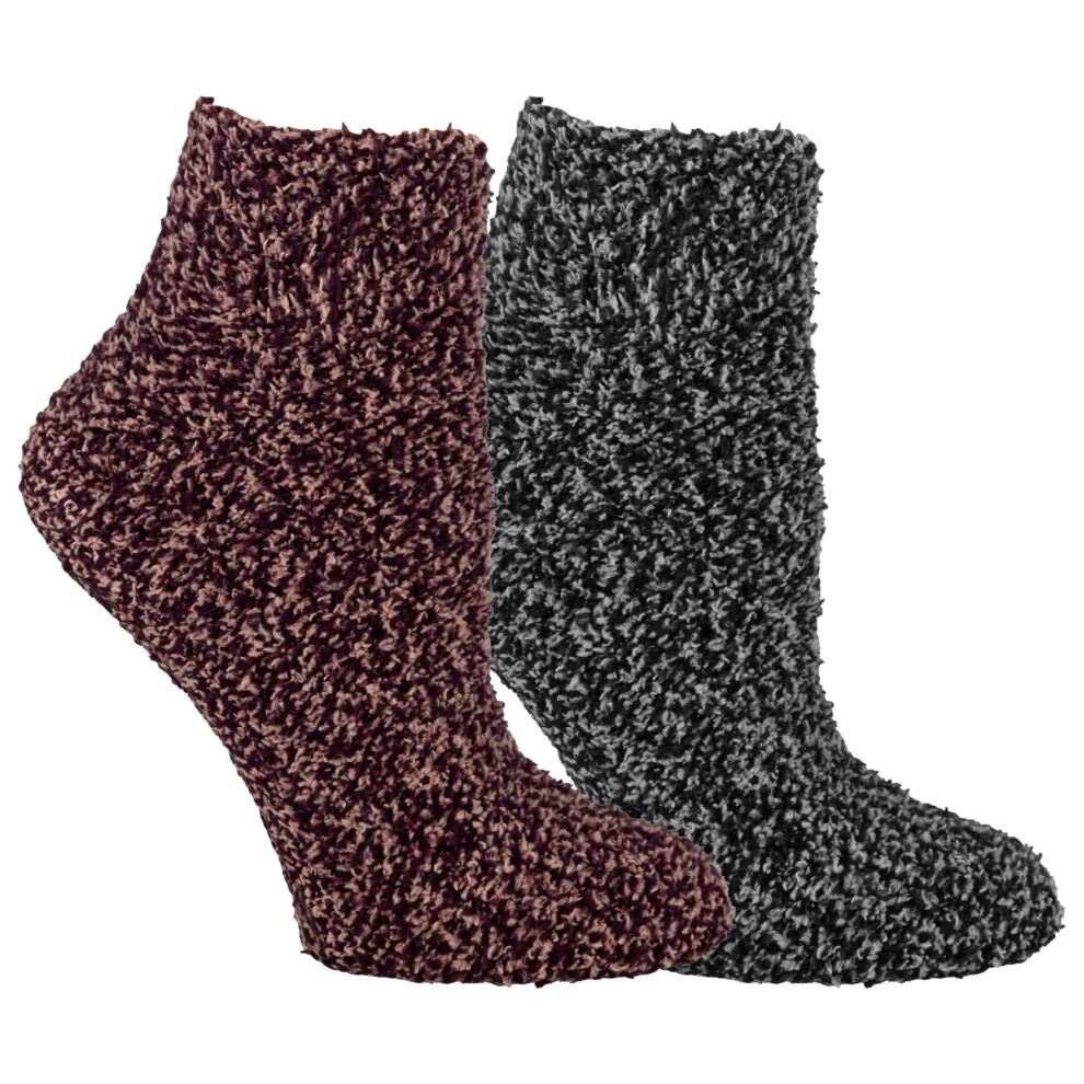 Dr. Scholl's Women's 2 Pack Soothing Spa Low Cut Lavender + Vitamin E Socks with Silicone Treads  Peach  Burgundy  Gray  Black  Shoe Size: 4-image-OPC-PFNHNSH-NEW