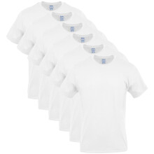 Lot de 6 t-shirts ras du cou pour hommes Gildan, modèle G1100, blanc, grand format